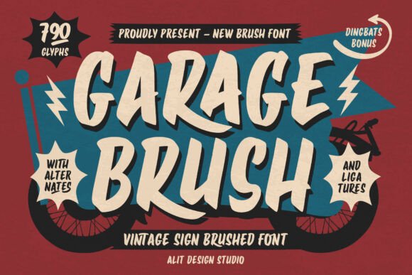 Garage Brush Typeface for Retro Branding Projects