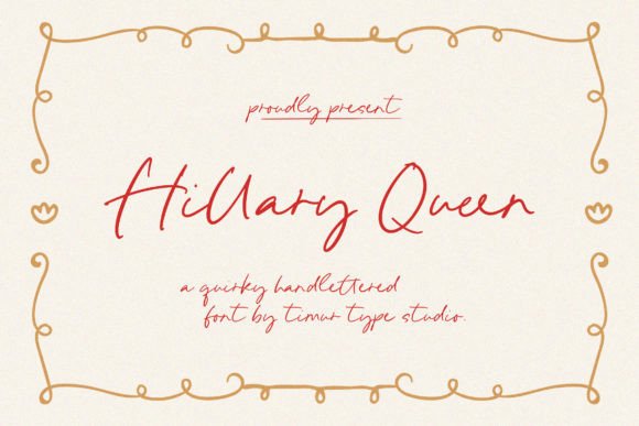 Unlock Whimsy with the Hillary Queen Handlettered Font